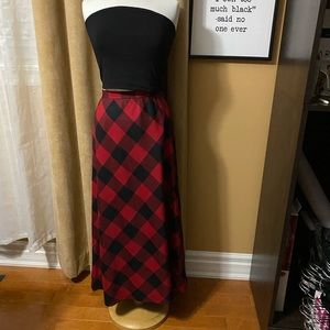 Vintage Plaid long Skirt